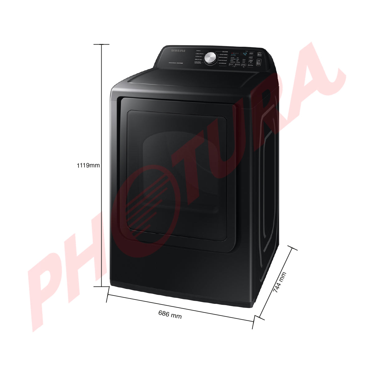 Samsung Secadora a Gas de Carga Frontal | Sensor Dry | Moisture Sensor | Puerta Reversible | 22kg | Negro