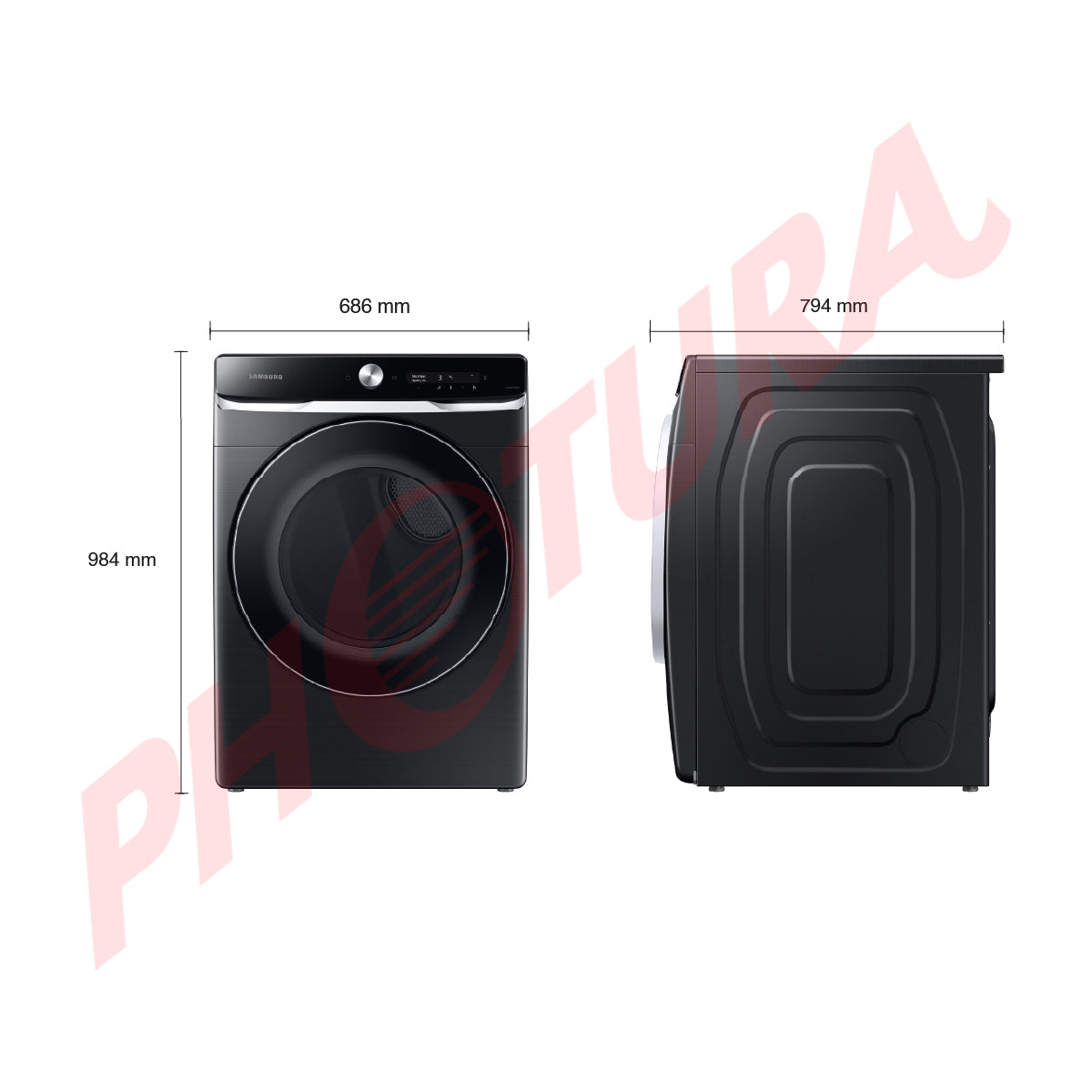 Samsung Secadora a Gas de Carga Frontal | MultiSteam | AI Control | Super Speed | 24kg | Negro