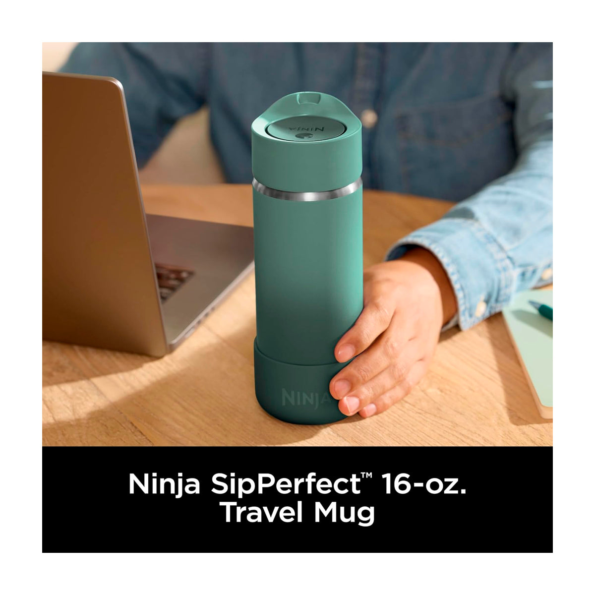 Ninja Sip Perfect Taza De Viaje | Tecnología HeatStore | 16 Oz | Verde