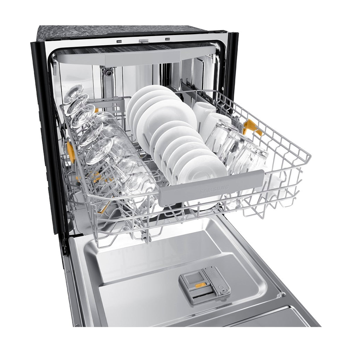 Samsung BESPOKE Lavaplatos Empotrable de 24" | Energy Star | Digital | WiFi | StormWash+ | AutoRelease | Tercera Rejilla | Silencioso 42 dBA | 15 P/S | White Glass