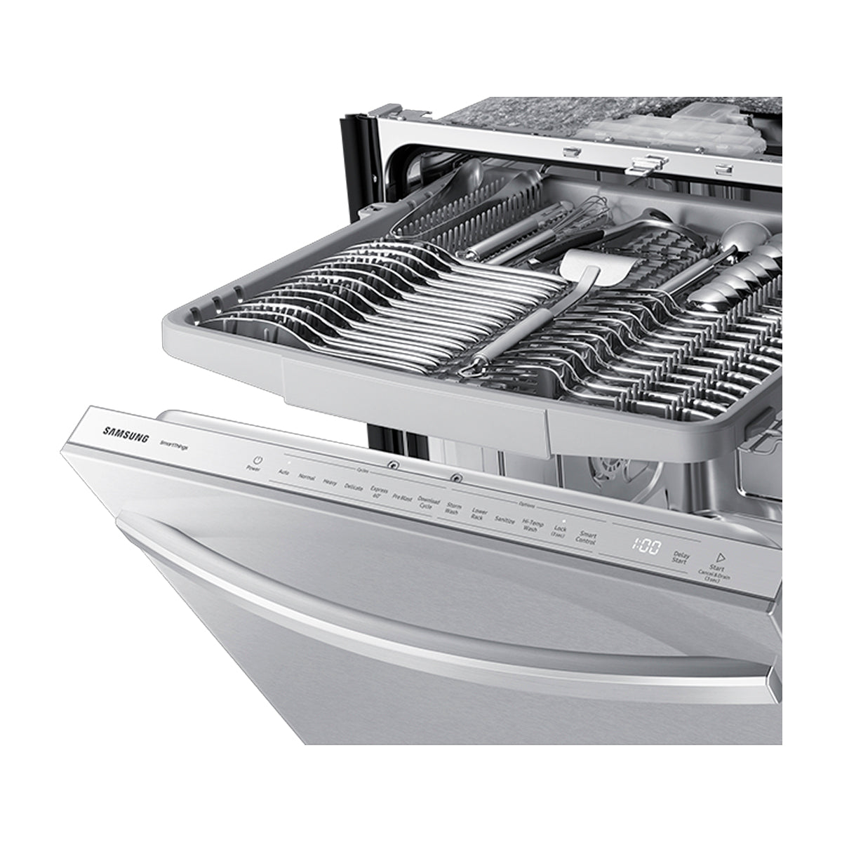 Samsung Lavaplatos Empotrable de 24" | Energy Star | Digital | AutoRelease | Tercera Rejilla | Ciclo Express 60' | Silencioso 46 dBA | 15 P/S | Acero Inoxidable