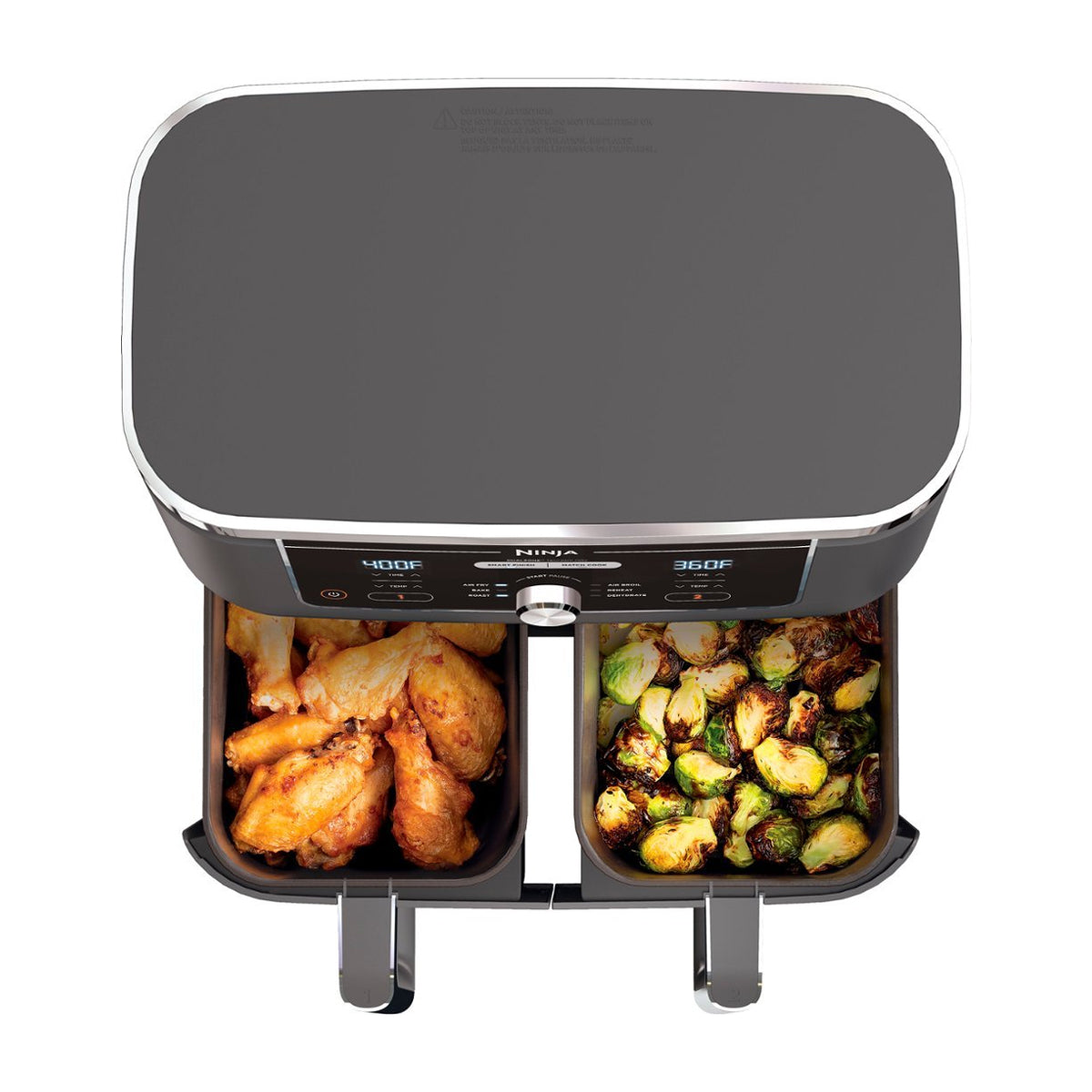 Ninja Foodi Freidora de Aire Digital 6-en-1 | 10QT | 2 Canastas | Tecnología DualZone | IQ Boost | Antiadherente | Negro