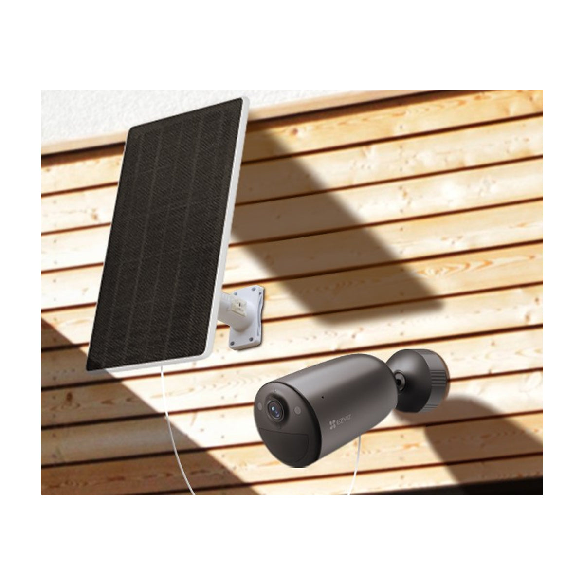 EZVIZ EB3 Kit Cámara de Seguridad WiFi para Casa | 2K | Detección de Movimiento | Visión Nocturna a Color | Panel Solar