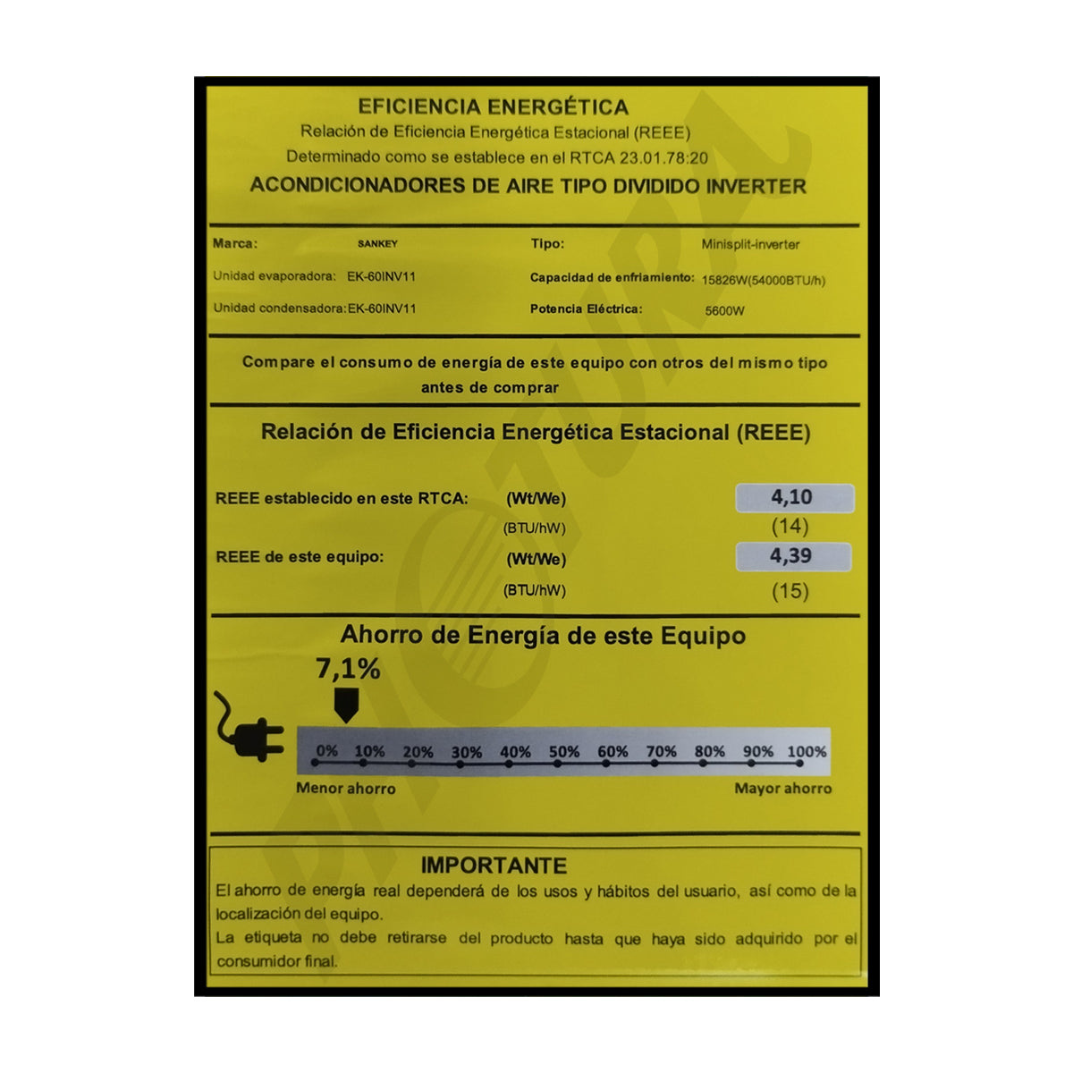 Sankey Aire Acondicionado Piso/Techo Comercial Inverter 54,000 BTU | SEER 15 | Alto Desempeño | Eficiente | 220v
