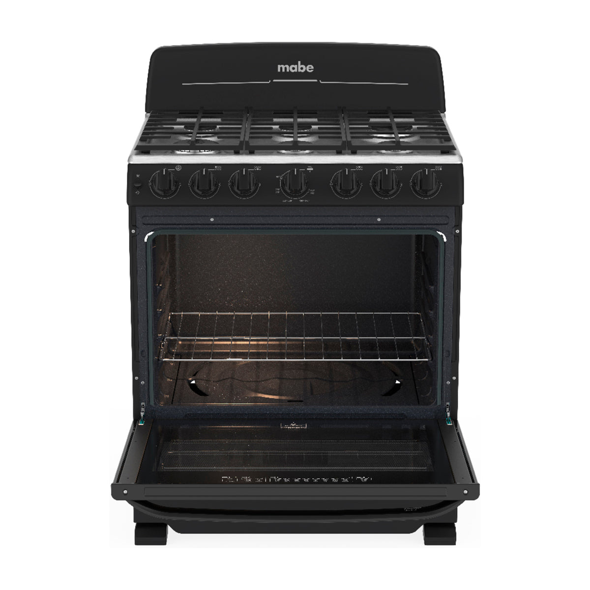 Mabe Estufa a Gas de Acero Inoxidable | Tecnología Ultimate | Perfect Cook | Easy Clean Pro | 30" | 6 Quemadores | Negro