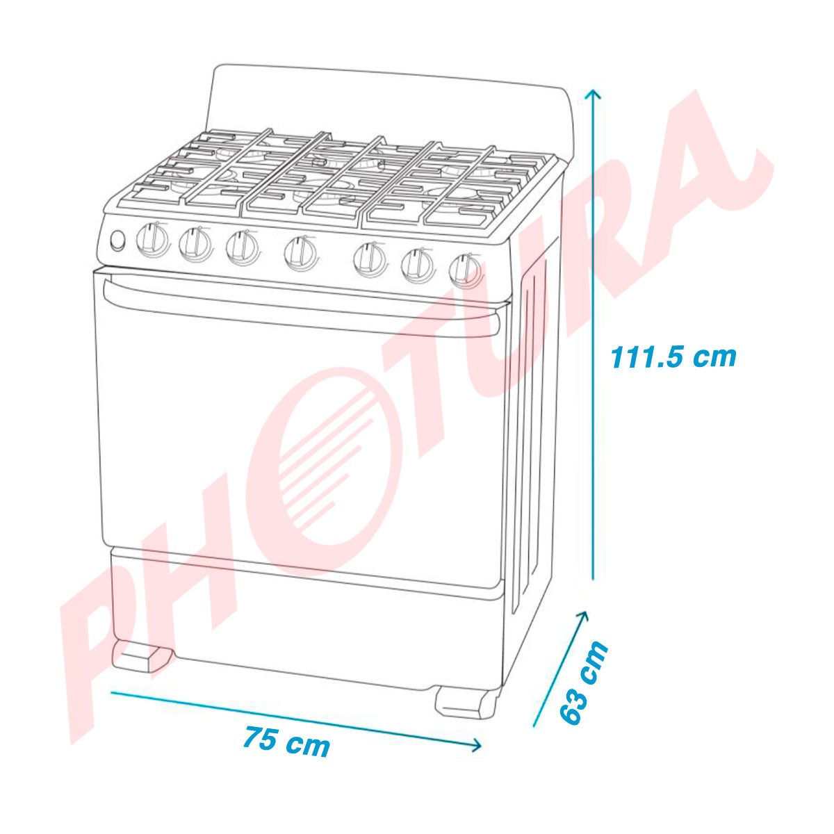 Mabe Estufa a Gas de Acero Inoxidable | Tecnología Ultimate | Perfect Cook | Easy Clean Pro | 30" | 6 Quemadores | Negro