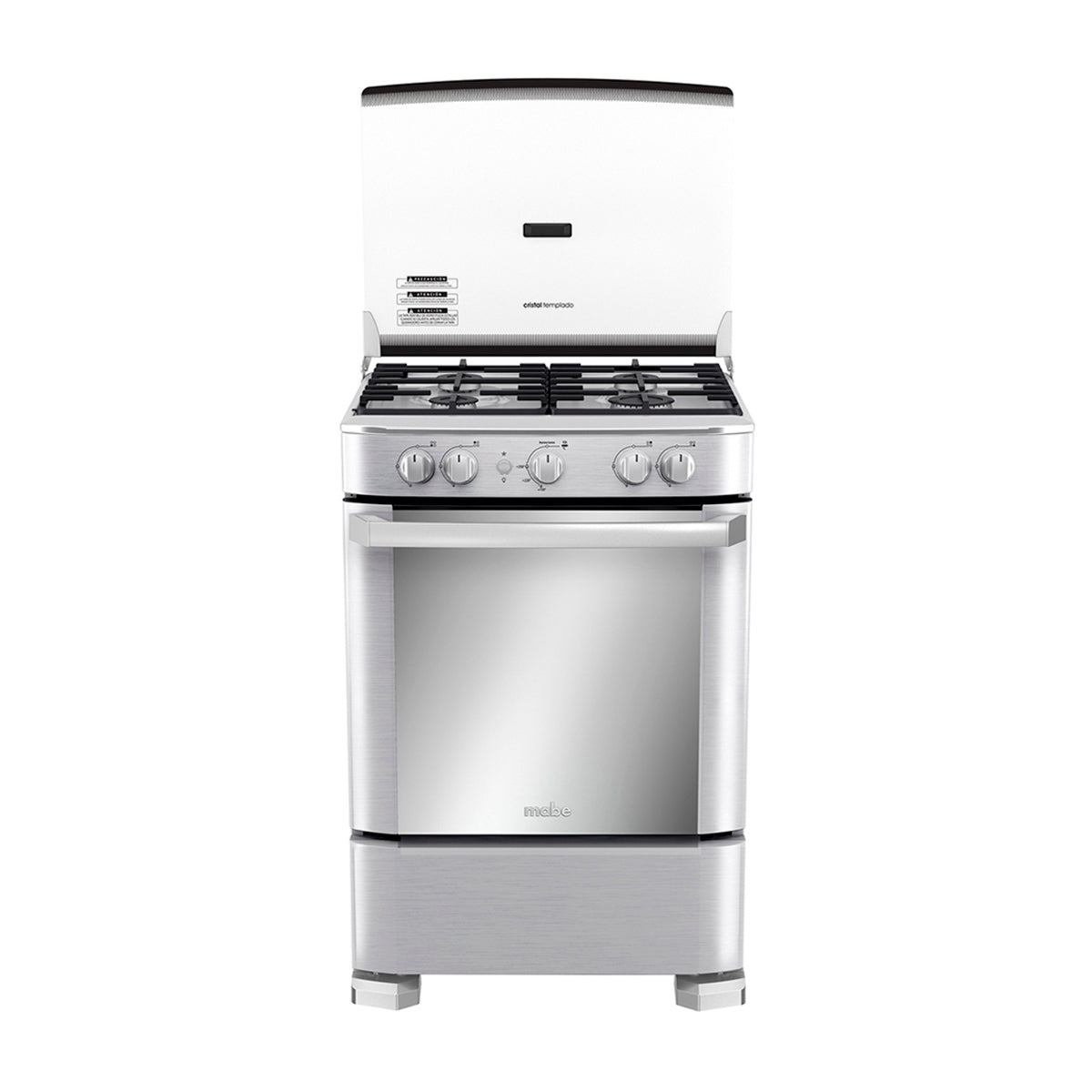 Mabe Estufa a Gas de Acero Inoxidable | Tecnología Ultimate | Tipo Espejo | Easy Clean Pro | Tapa | 24" | 4 Quemadores