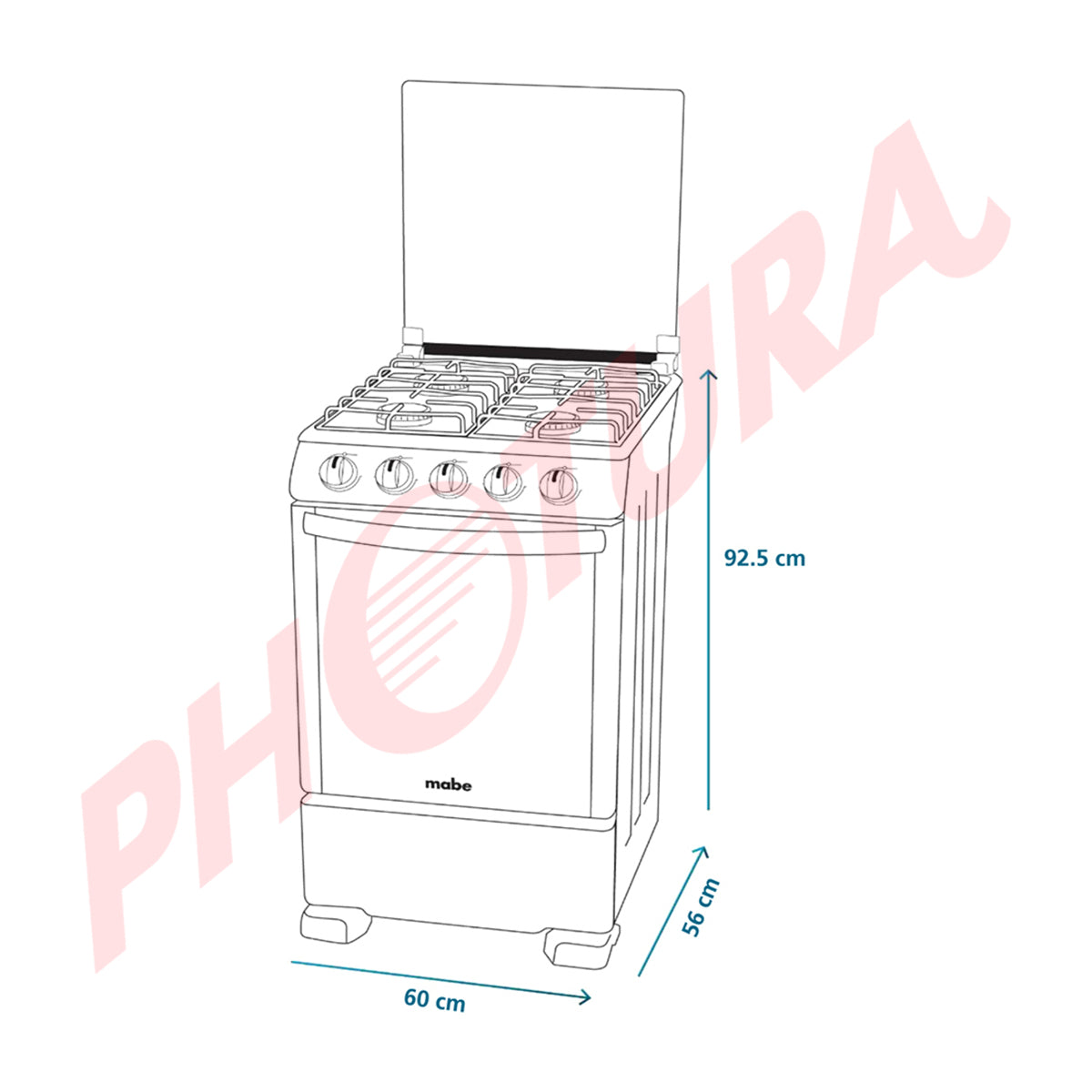 Mabe Estufa a Gas de Acero Inoxidable | Easy Clean Pro | Enc. Eléctrico | Tapa | 24" | 4 Quemadores | Plateado