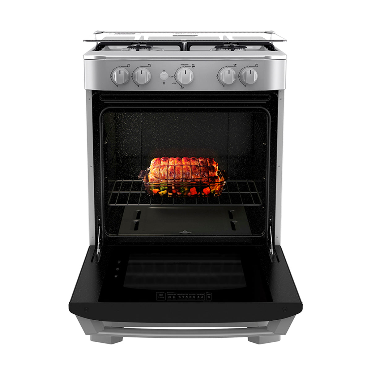 Mabe Estufa a Gas de Acero Inoxidable | Tecnología Ultimate | Easy Clean Pro | Tapa | 24" | 4 Quemadores