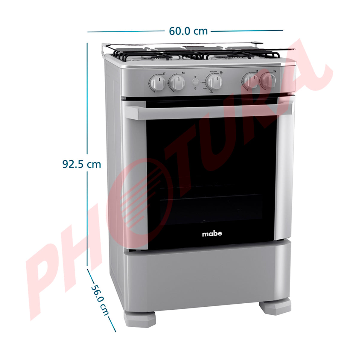 Mabe Estufa a Gas de Acero Inoxidable | Tecnología Ultimate | Easy Clean Pro | Tapa | 24" | 4 Quemadores