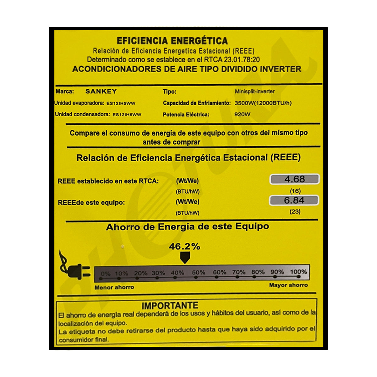 Sankey Aire Acondicionado Split Inverter 12,000 BTU | SEER 23 | WiFi | Alta Eficiencia | Enfriamiento Supremo | Silver Ion | Filtro de Carbon Activo | 220v | White Mirror