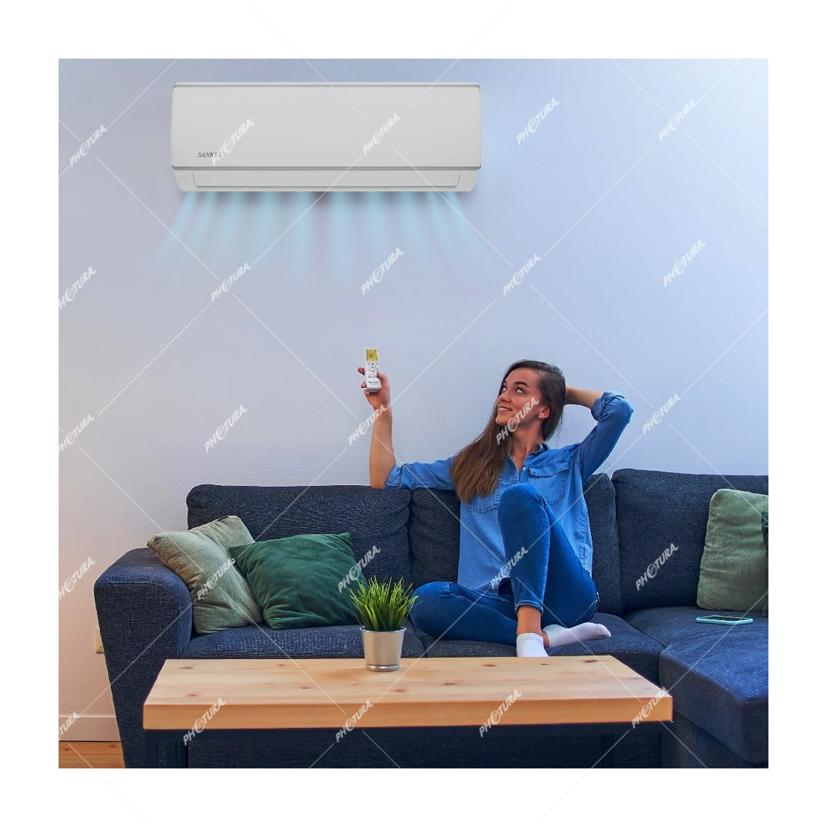 Sankey Aire Acondicionado Split 11,700 BTU | SEER 10.75 | Enfriamiento Supremo | Silver Ion | Filtro de Carbón Activo | 220v
