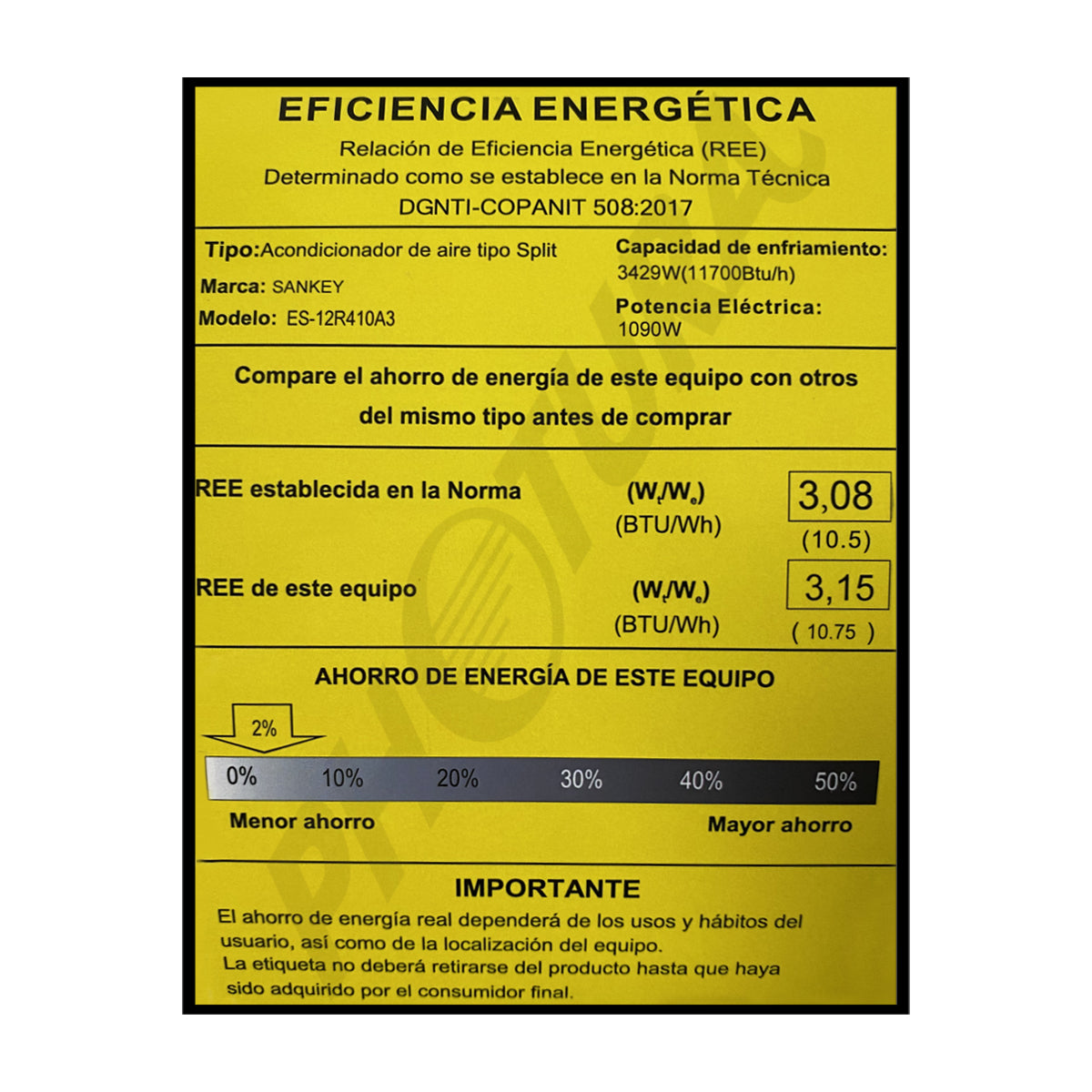 Sankey Aire Acondicionado Split 11,700 BTU | SEER 10.75 | Enfriamiento Supremo | Silver Ion | Filtro de Carbón Activo | 220v