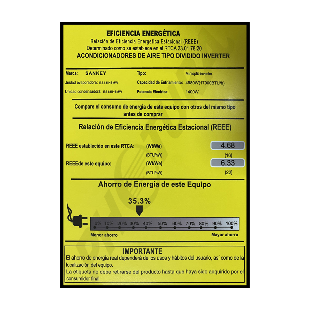 Sankey Aire Acondicionado Split Inverter 17,000 BTU | SEER 22 | Alta Eficiencia | Enfriamiento Supremo | Silver Ion | Filtro de Carbón Activo | 220v | Black Mirror