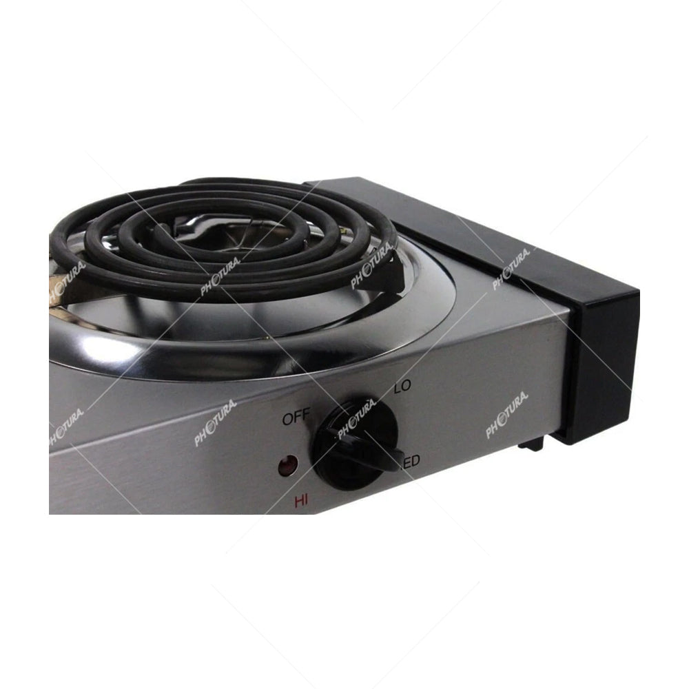 Sankey Estufa de Mesa Eléctrica | 2 Quemadores | Alta Eficiencia | Control de Temperatura | Plateado