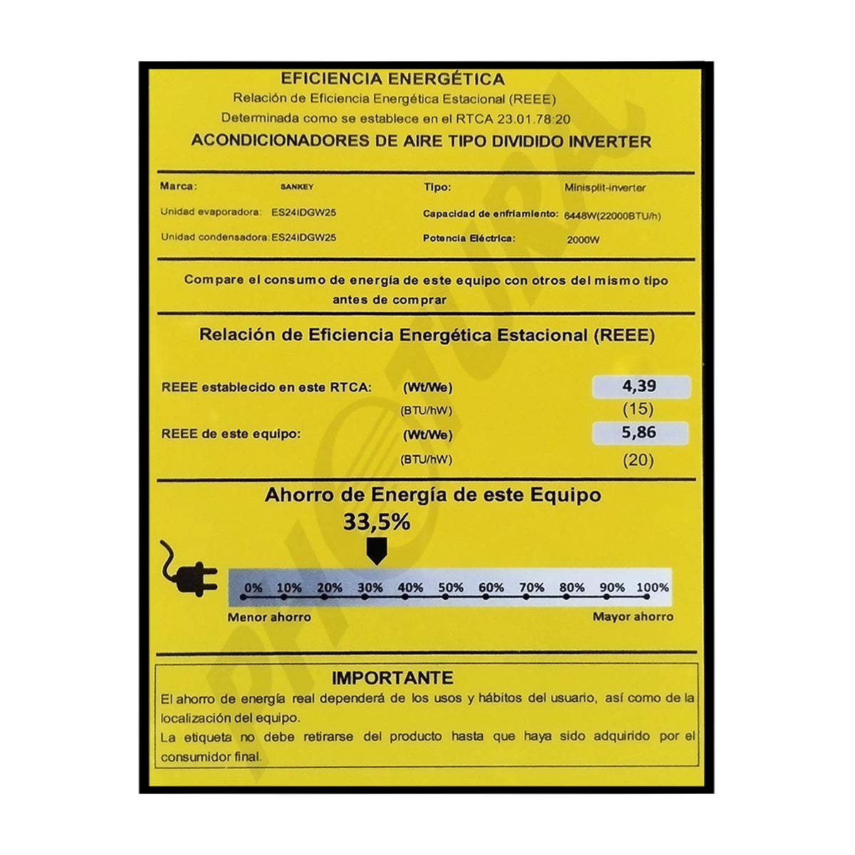Sankey Aire Acondicionado Split Inverter Serie G+ 22,000 BTU | SEER 20 | WiFi | Alta Eficiencia | Protección de Voltaje | Rápido Enfriamiento | Modo ECO+ | 220v | Negro