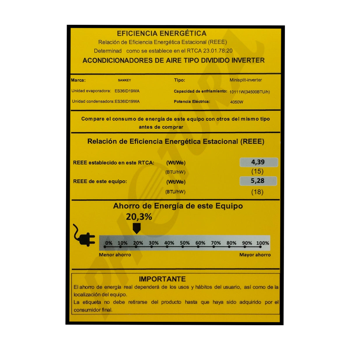 Sankey Aire Acondicionado Split Inverter 34,500 BTU | SEER 18 | Enfriamiento Supremo | Filtro de Carbón Activo | 220v