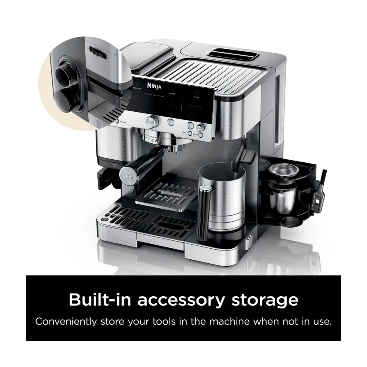 Ninja Luxe Café Premier Cafetera | Espresso | Tecnología Barista Assist | Molino Integrado | Acero Inoxidable