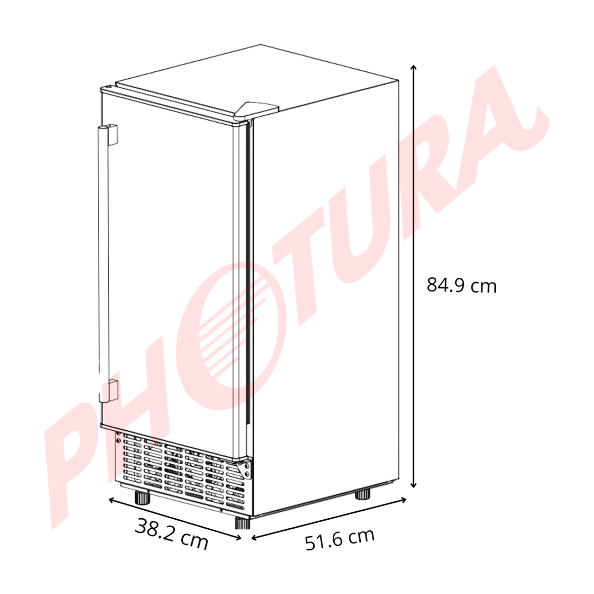 Drija FH36 Black Fabricador de Hielo Empotrable | Negro
