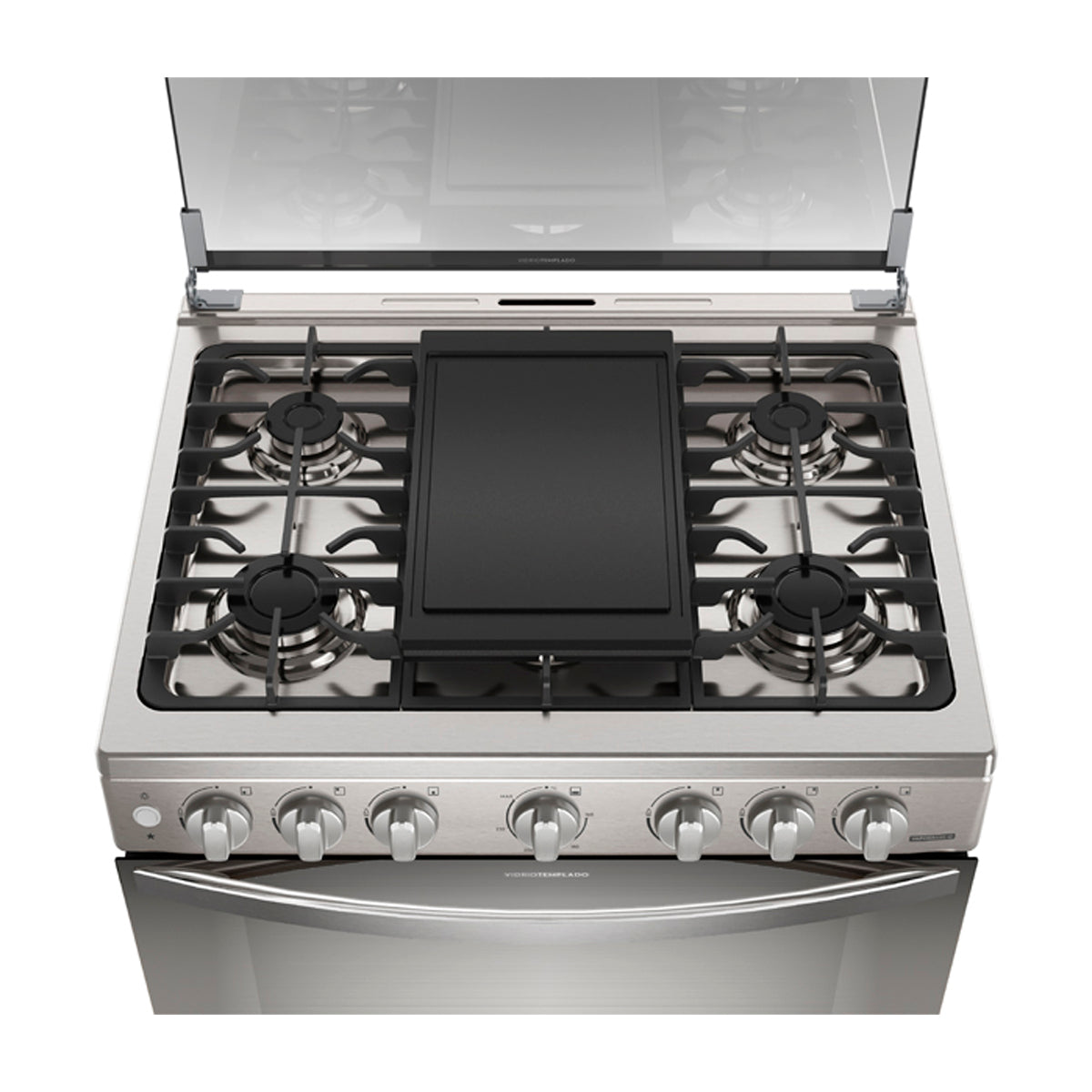 Frigidaire Estufa a Gas de Acero Inoxidable | Vapor Bake | Tapa | Enc. Eléctrico | 30" | 6 Quemadores