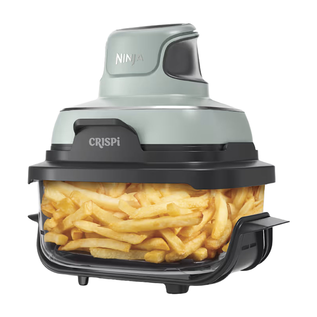 Ninja Crispi Freidora de Aire Portátil De Vidrio 4-en-1 | 4QT | Tecnología PowerPod | Cristalería TempWare | Hornea y Fríe | Verde