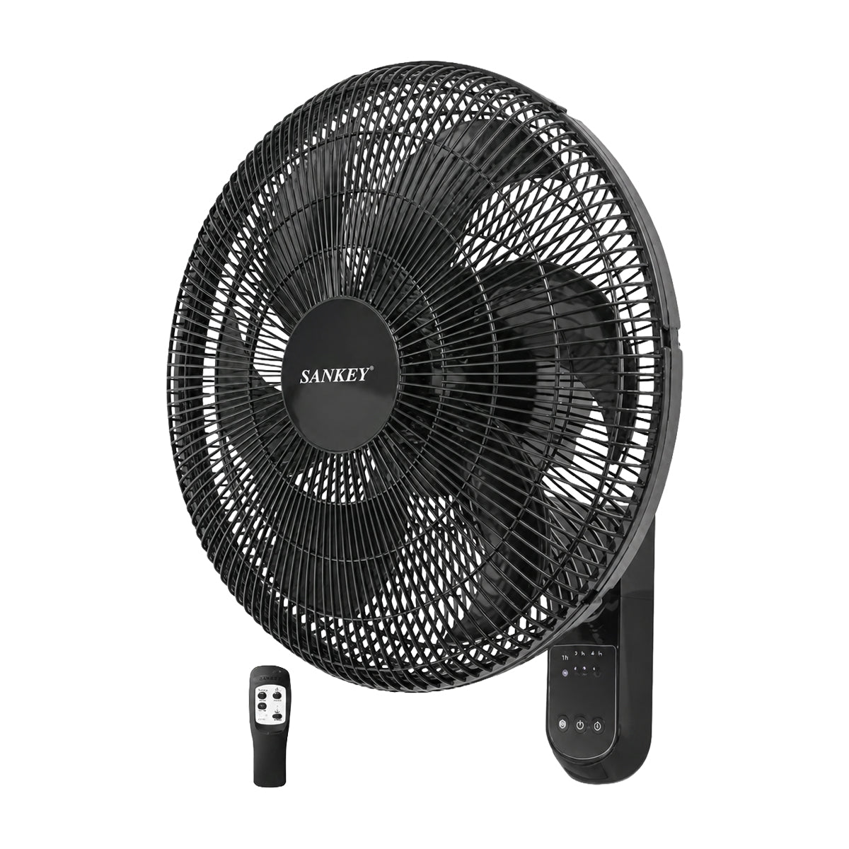 Sankey Abanico de Pared de 16" | Control Remoto | 3 Velocidades | Turbo Silence | Negro