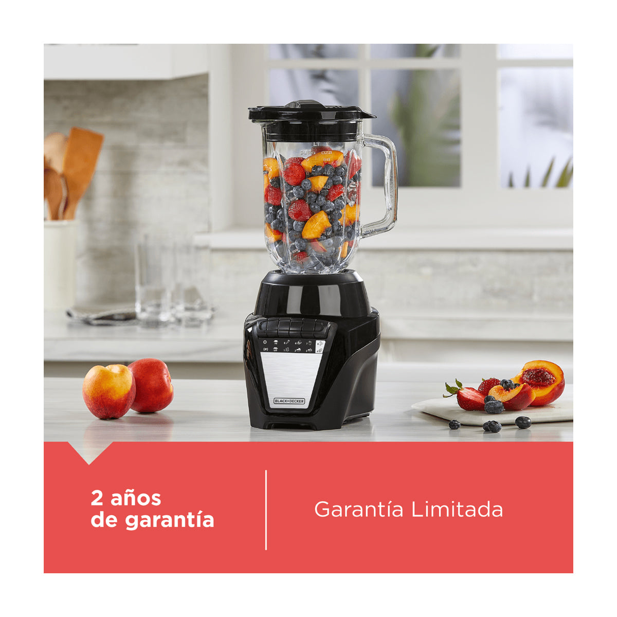Black & Decker Ice Crush Licuadora de 8 Velocidades | Función de Pulso | Jarra de Vidrio | 1.25L | 700W | Negro