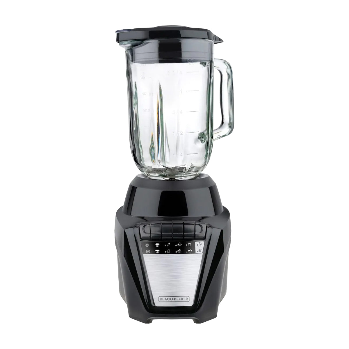 Black & Decker Ice Crush Licuadora de 8 Velocidades | Función de Pulso | Jarra de Vidrio | 1.25L | 700W | Negro