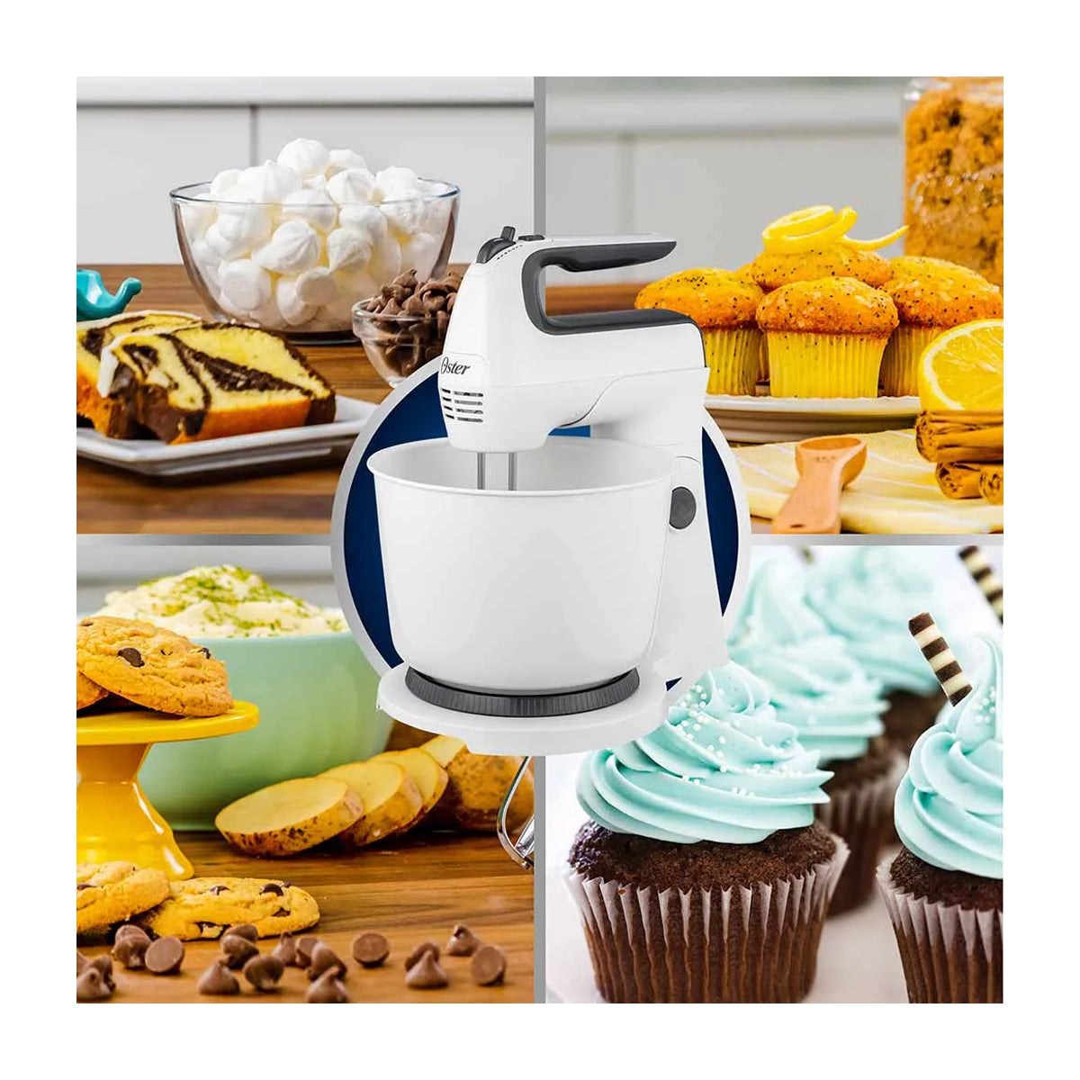 Oster FPSTHS3610 Batidora de Pedestal / Mano de 6 Velocidades | 3.7L | 250W | Blanco