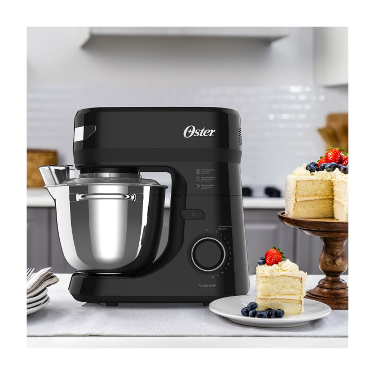 Oster FPSTSMPL2B Batidora de Pedestal de 12 Velocidades | 4L | 850W | Negro