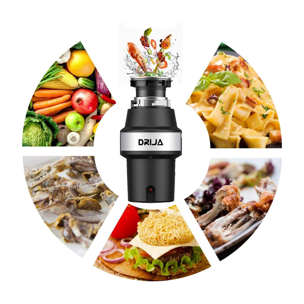 Drija Frantoio Triturador de Desperdicios para Fregador | Sistema Antiatascos | Resistente a la Corrosión | 370W