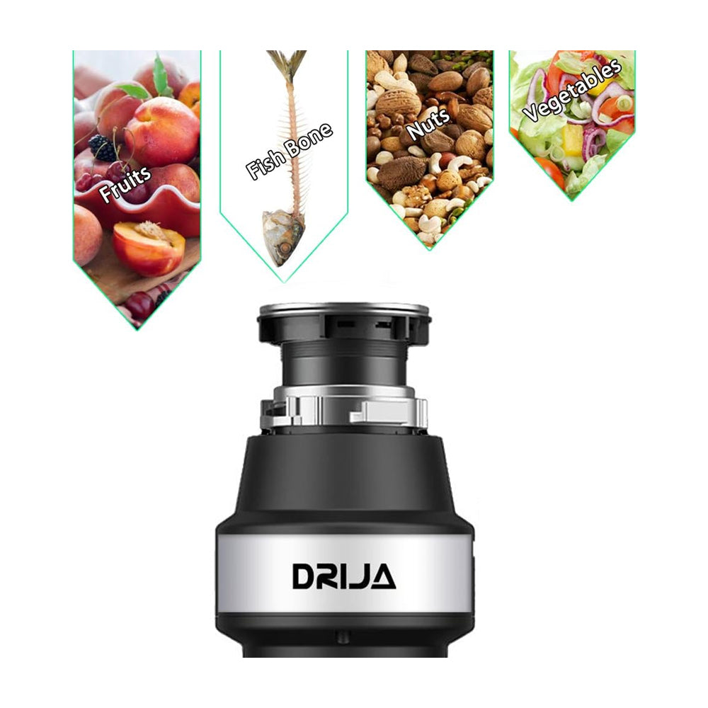Drija Frantoio Triturador de Desperdicios para Fregador | Sistema Antiatascos | Resistente a la Corrosión | 370W