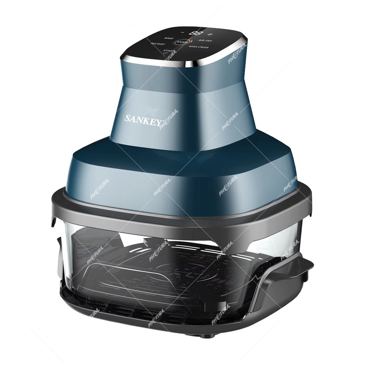 Sankey Freidora de Aire | 4L | Visión de Cocción | Fácil Limpieza | Azul