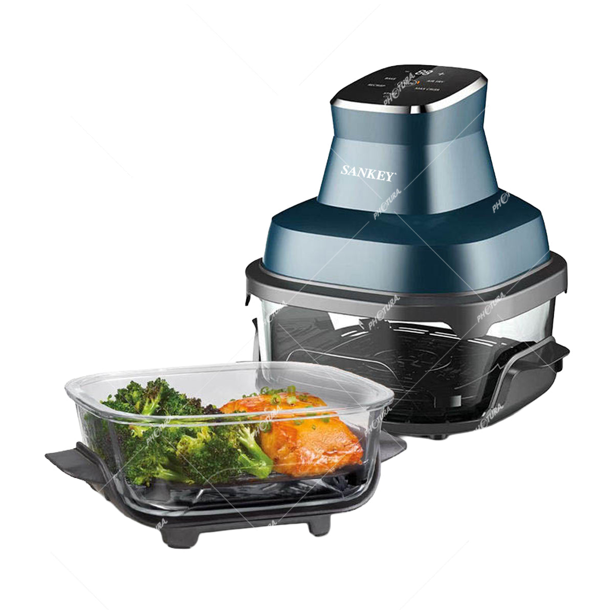 Sankey Freidora de Aire | 4L | Visión de Cocción | Fácil Limpieza | Azul