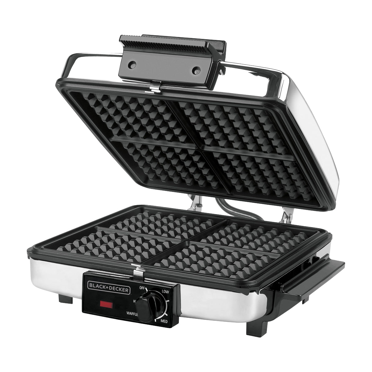 Black & Decker Plancha Sandwichera 3 en 1 | Placas Reversibles | Antiadherentes | Plateado Negro