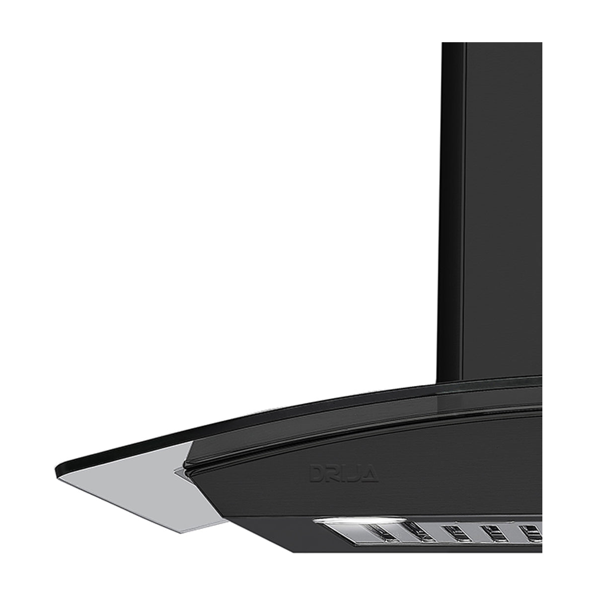 DRIJA Galaxy 76 Black Extractor de Grasa | Tipo Chimenea | 3 Velocidades | 2 Filtros de Carbón | 2 Filtros de Aluminio | 500m3/H | Negro