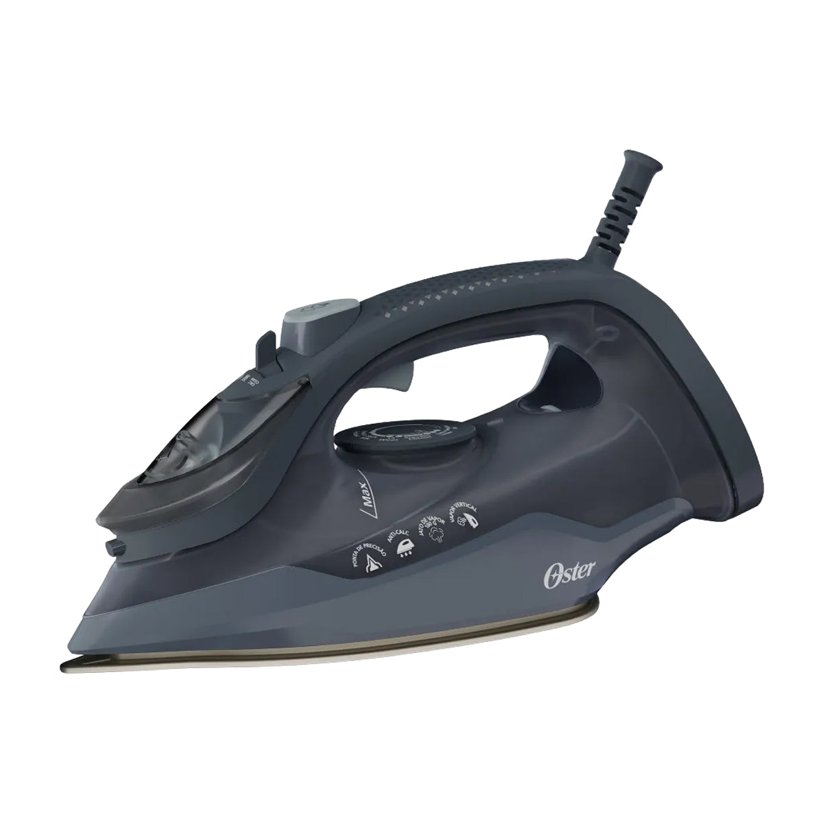 Oster GCSTAC7002 Plancha de Ropa a Vapor | 25% Mas Cobertura | Punta de Precision | Aero Ceramic | Sistema Anti-Calcificación | Negro