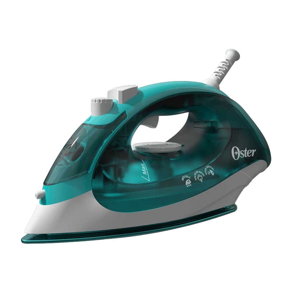 Oster GCSTBS5052 Plancha de Ropa a Vapor | 20% Mas Cobertura | Aero Ceramic | Sistema Anti-Calcificación | Verde Blanco