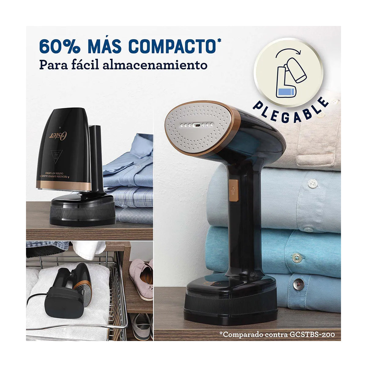 Oster GCSTFS300 Vaporizador de Prendas | 15 Minutos de Vapor Continuo | Negro