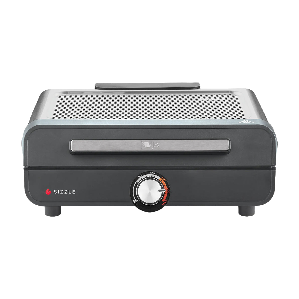 Ninja Sizzle Parrilla Eléctrica 2-en-1 para Interiores | Low Smoke Grill | Antiadherente | Placas Intercambiables | 1450W | Gris