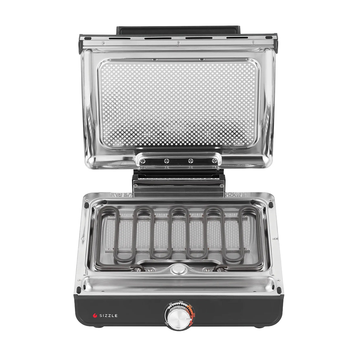 Ninja Sizzle Parrilla Eléctrica 2-en-1 para Interiores | Low Smoke Grill | Antiadherente | Placas Intercambiables | 1450W | Gris