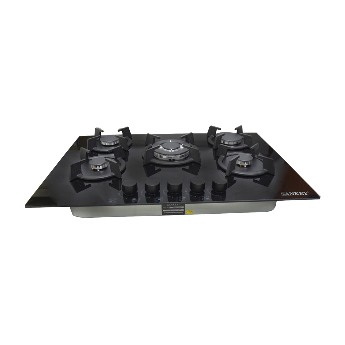 Sankey Estufa Empotrable a Gas de Vidrio Templado | 75cm | 5 Quemadores | Encendido por Pulso