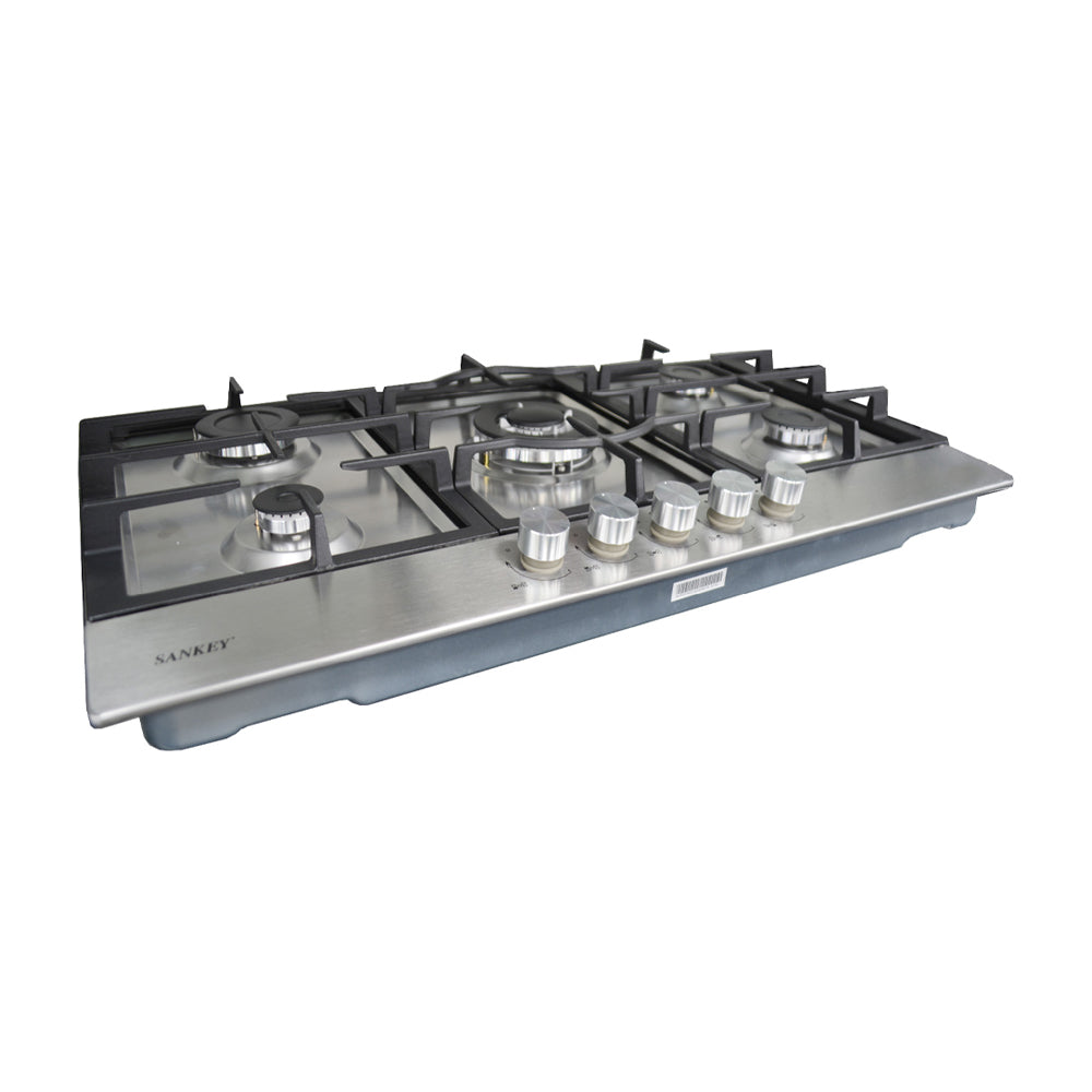 Sankey Estufa Empotrable a Gas de Acero Inoxidable | 75cm | 5 Quemadores | Encendido por Pulso