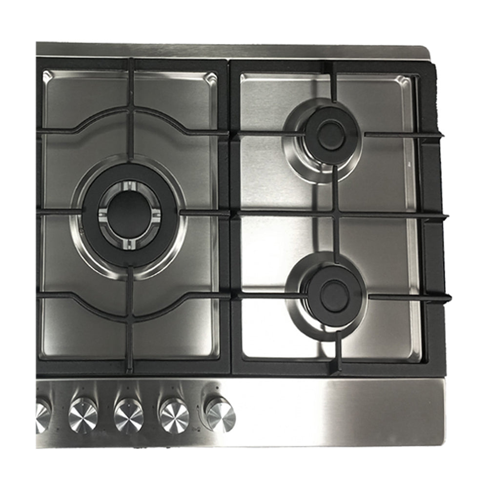 Sankey Estufa Empotrable a Gas de Acero Inoxidable | 75cm | 5 Quemadores | Encendido por Pulso