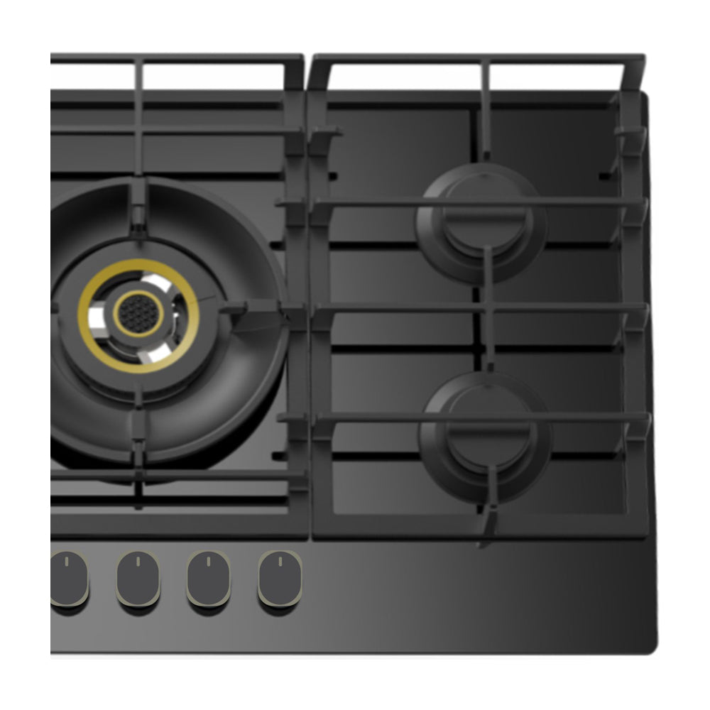 Sankey Estufa Empotrable a Gas de Vidrio Templado | 90cm | 5 Quemadores | Encendido por Pulso