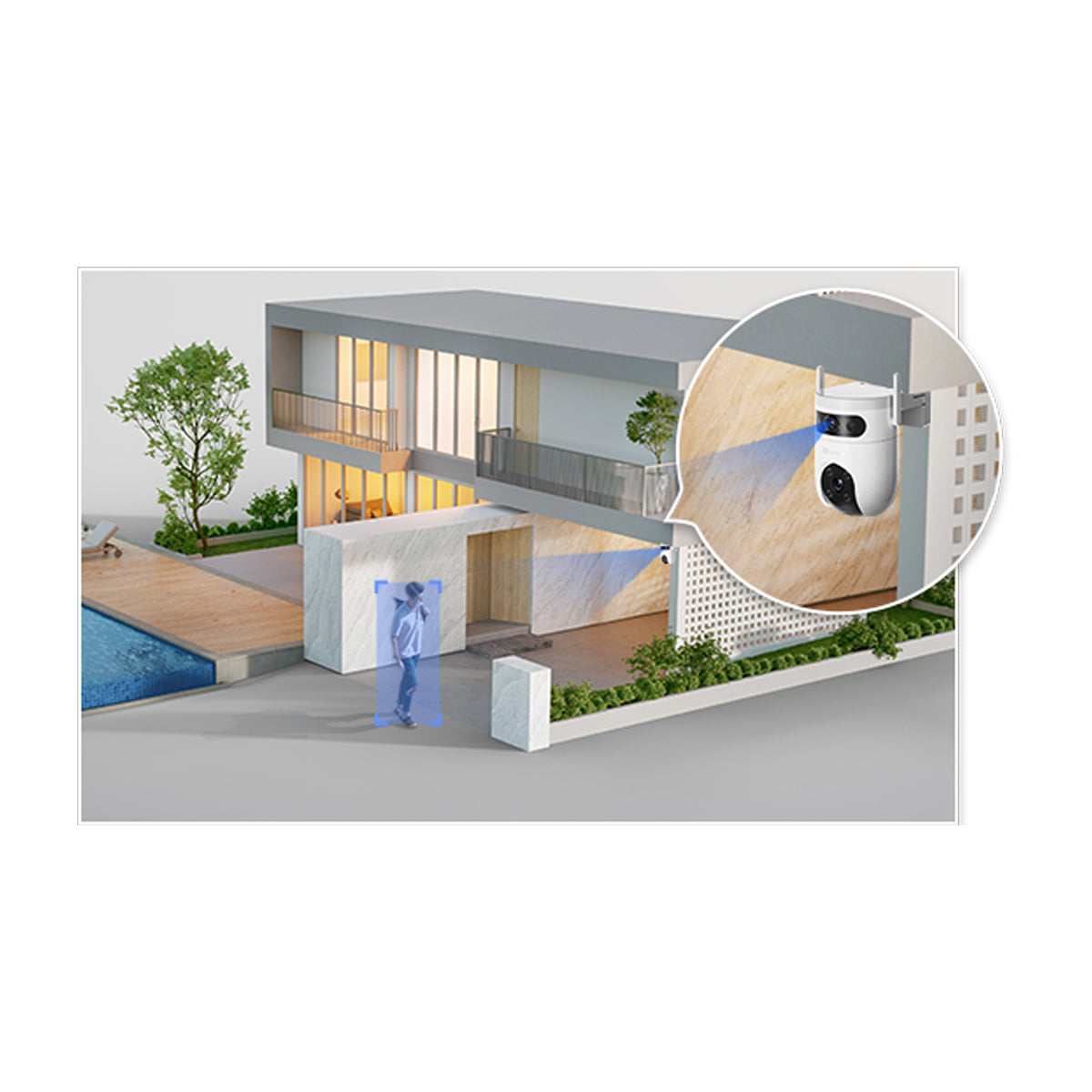 EZVIZ H9c Dual 4G Cámara de Seguridad WiFi para Casa | Dual 3K | Visión Panorámica 360º | Conectividad dual 4G & Wi-Fi | Visión Nocturna a Color | Detección de Movimiento