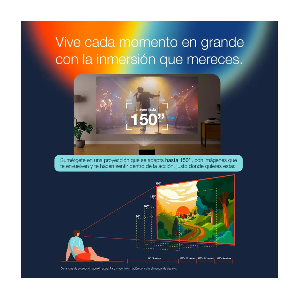 Epson EF-30 Proyector Portátil Smart | Google TV | FHD | 3LCD | 350 Lúmenes | 30" - 150" | 16:9 | WiFi | Bluetooth | Altavoces de Audio Dolby