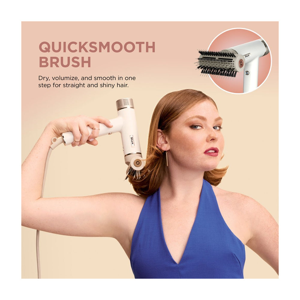 Shark SpeedStyle Secador de Cabello 3-en-1 | QuickSmooth | Straight & Wavy | Blanco