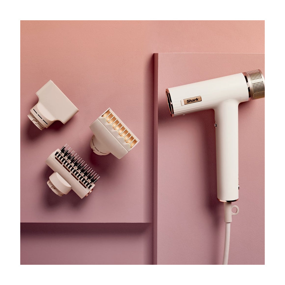 Shark SpeedStyle Secador de Cabello 3-en-1 | QuickSmooth | Straight & Wavy | Blanco