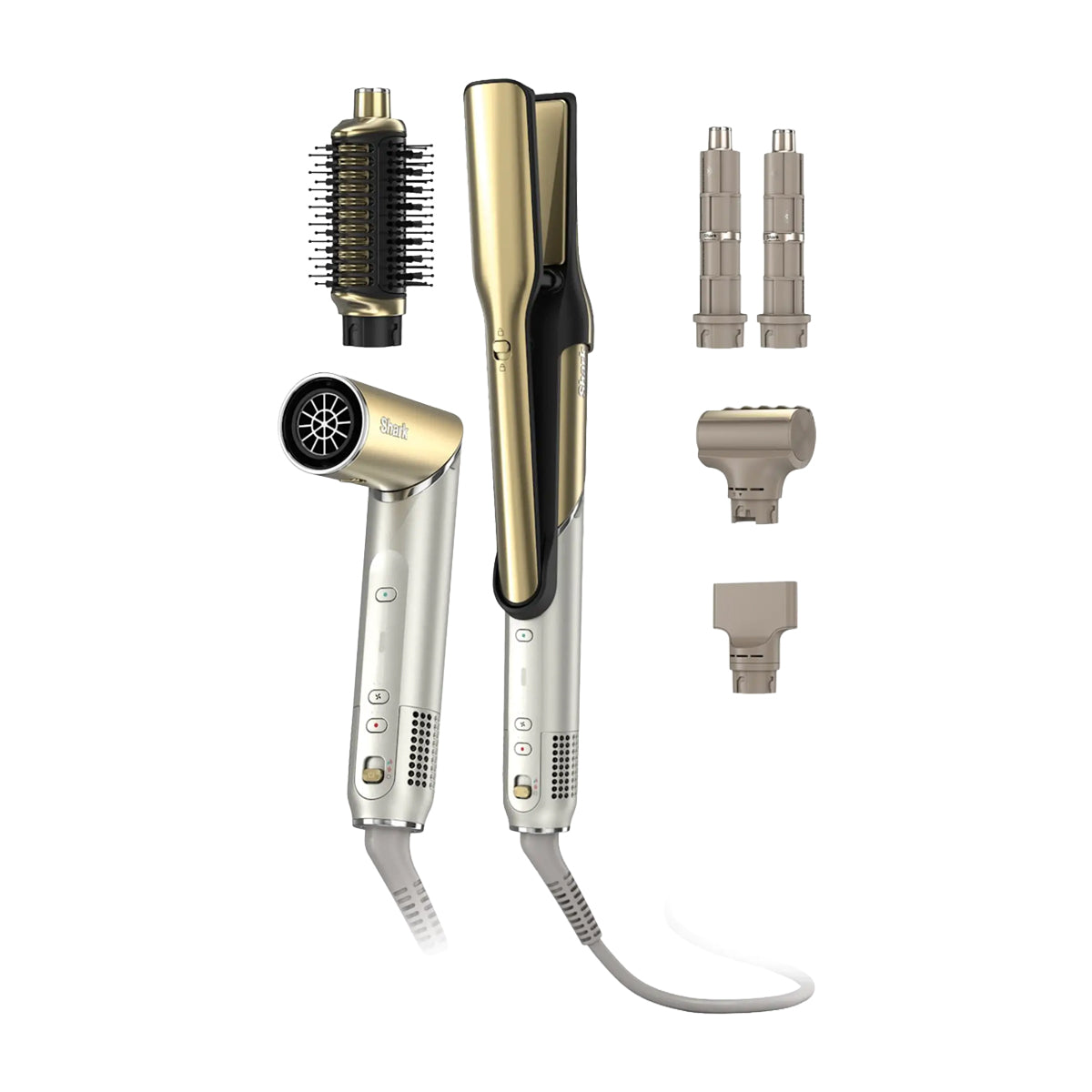 Shark Glam Cepillo Secador 5-en-1 | Multi-Estilizador | Air Styler Straightener | Gold
